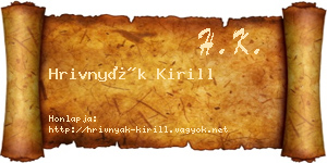 Hrivnyák Kirill névjegykártya